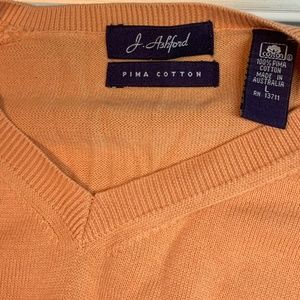 Men's J. Ashford Pima Cotton V-neck Sweater. Large